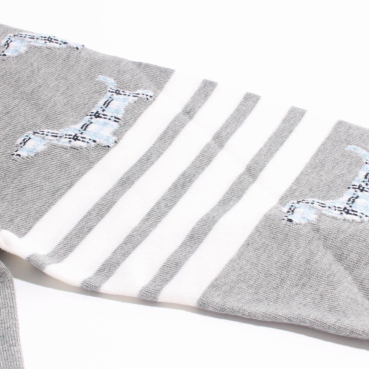 THOM BROWNE Hector Merino Wool Crewneck Sweater Light Gray