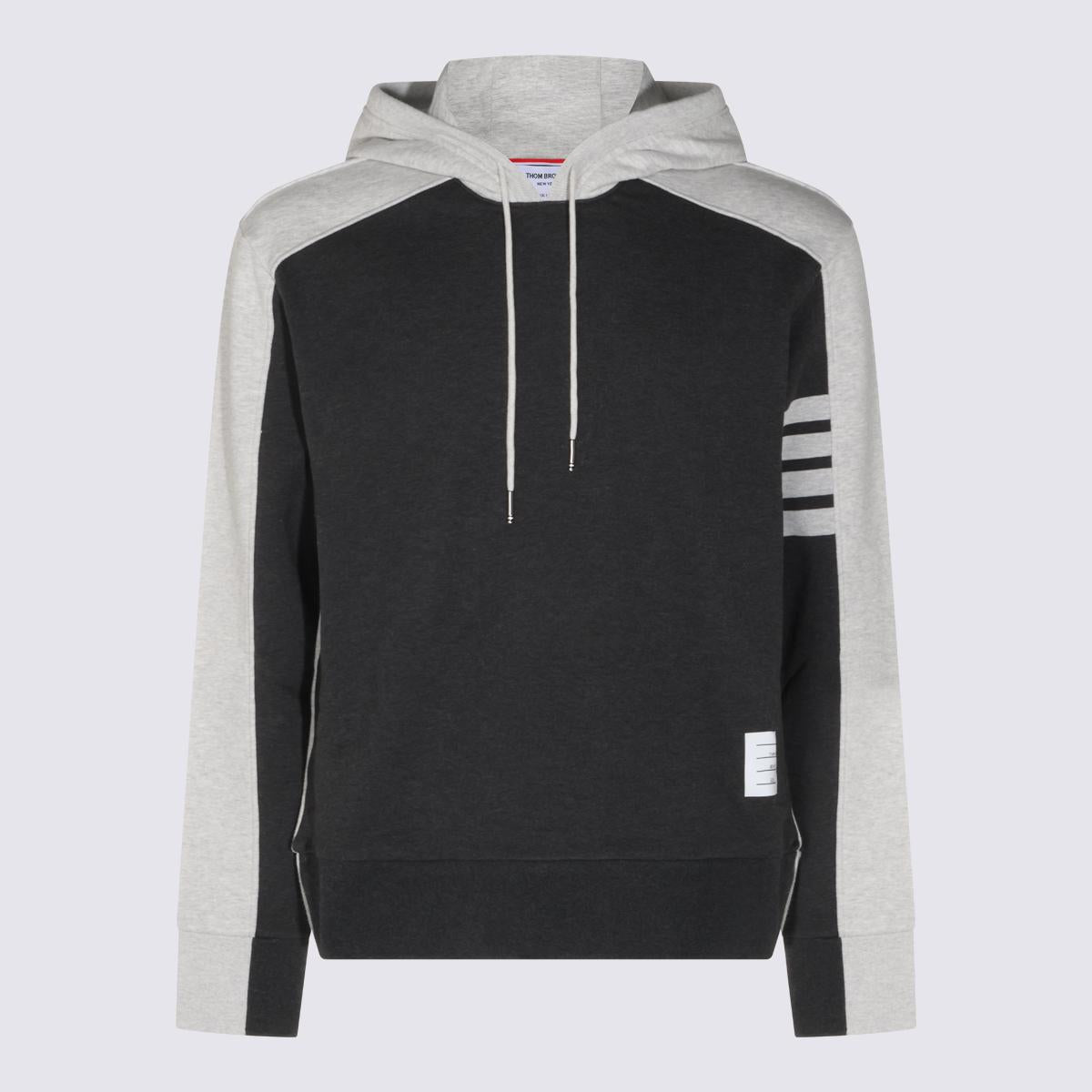 THOM BROWNE Gray Hooded Sweatshirt for Men