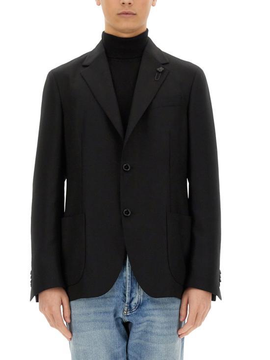 LARDINI Mens Suit Jacket ES949EESIF64504999 BLACK DOM