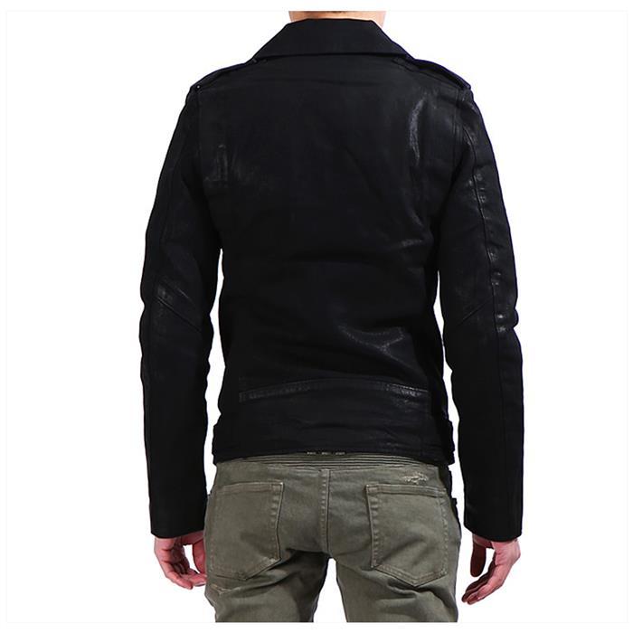 Balmain Waxed Leather Moto Rider Jacket S5HT245C710W 176