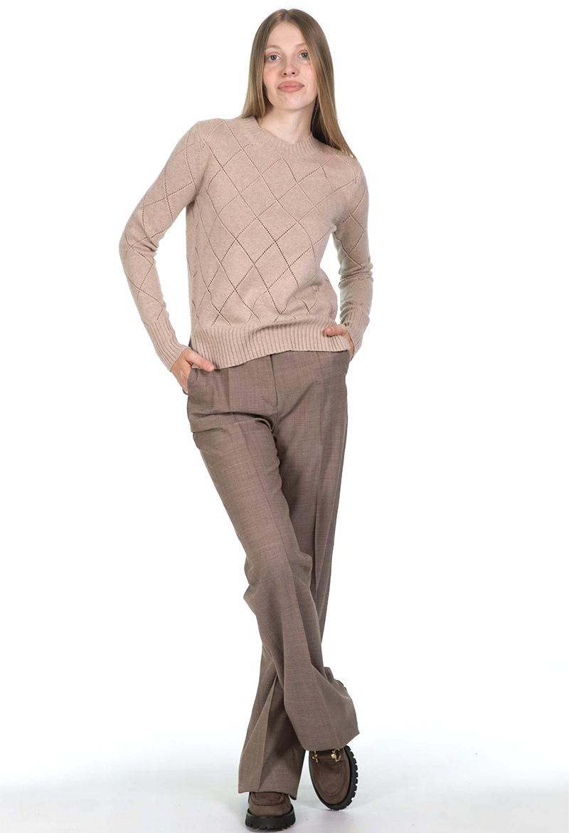Max Mara Studio Brunate Camel Wool Crewneck Sweater for Wo 2363660839600 002 STK