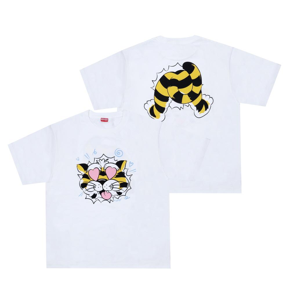 KENZO Men’s Short Sleeve T-Shirt White Cotton Tee