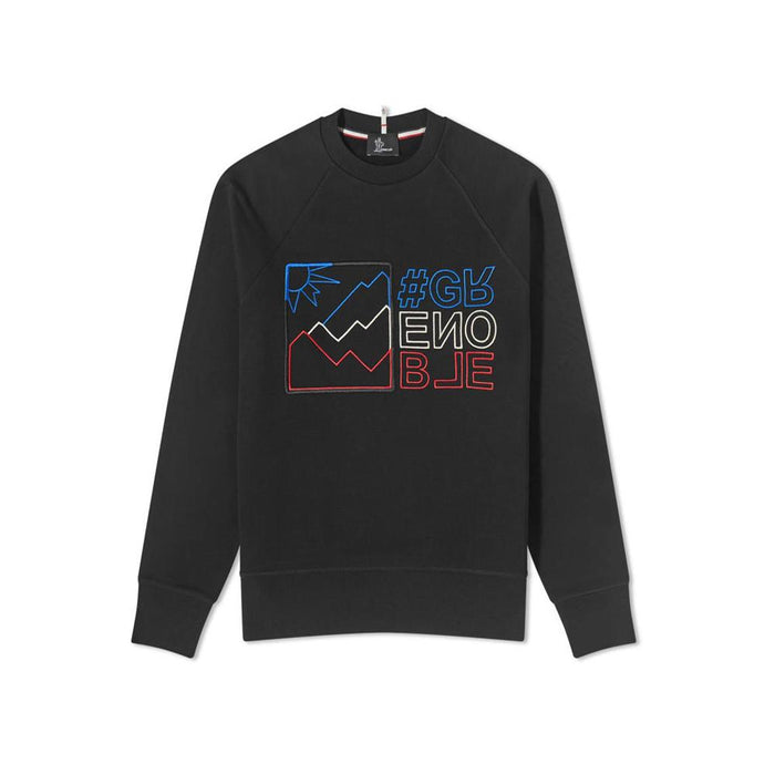 Moncler Grenoble Logo Embroidered Lettering Sweatshirt Black Men