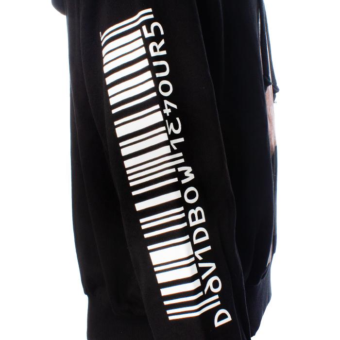 IH NOM UH NIT Bowie Barcode Logo Print Hooded T-Shirt for Men