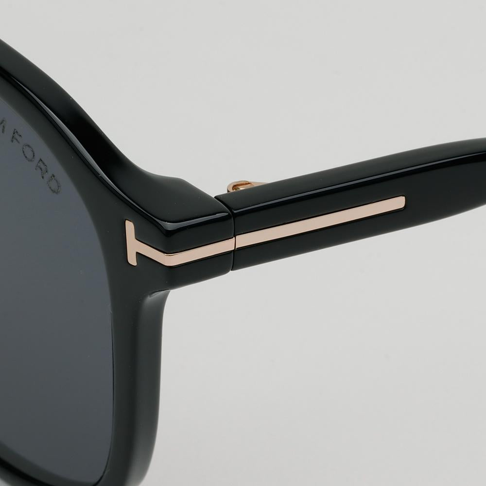 TOM FORD Black Acetate Square Sunglasses Asian Fit Unisex