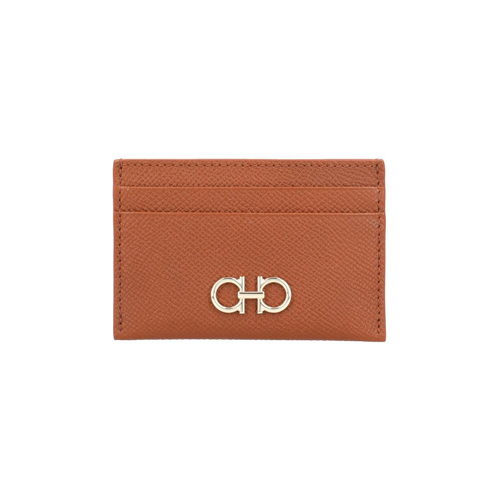 Ferragamo Gancini Leather Card Holder Wallet for Women 0007 0789863