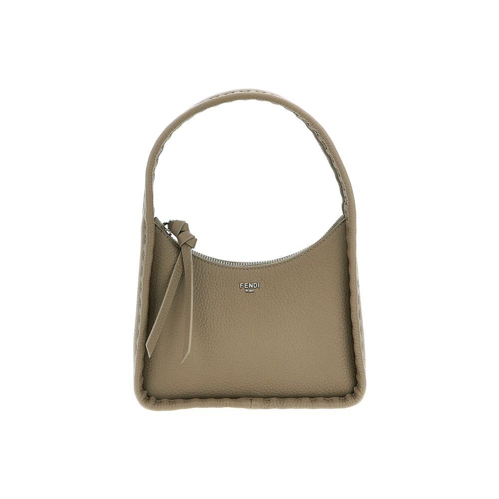 FENDI Brown Mini Fendessence Tote Bag with Metal Logo