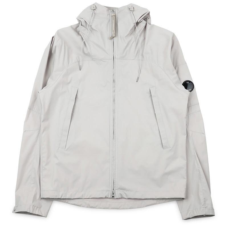 CP Company Men’s Pro-Tek Hooded Jacket Dove Gray Lens Badge