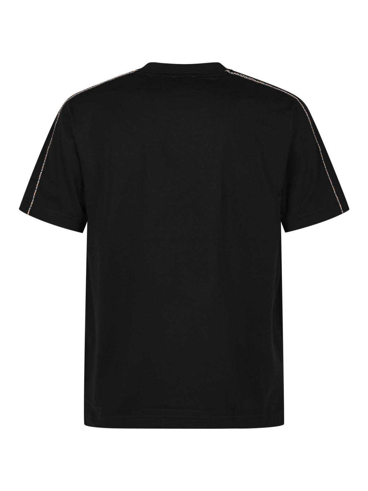 BURBERRY Black Cotton Logo Short Sleeve T-Shirt for Men