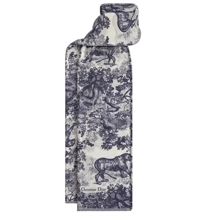 DIOR Toile de Jouy Sauvage Wool Scarf