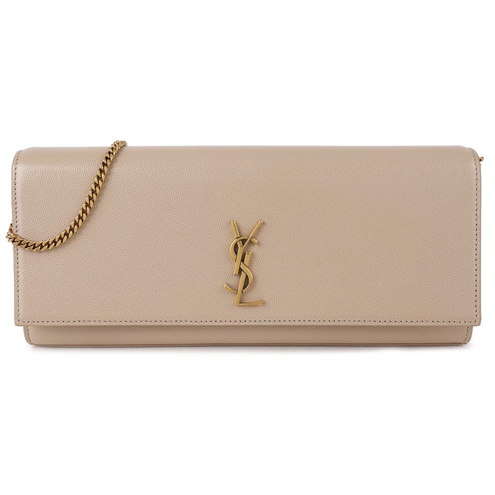 Saint Laurent Grain de Poudre Leather Kate Clutch Bag 851921 AAGBE 2721
