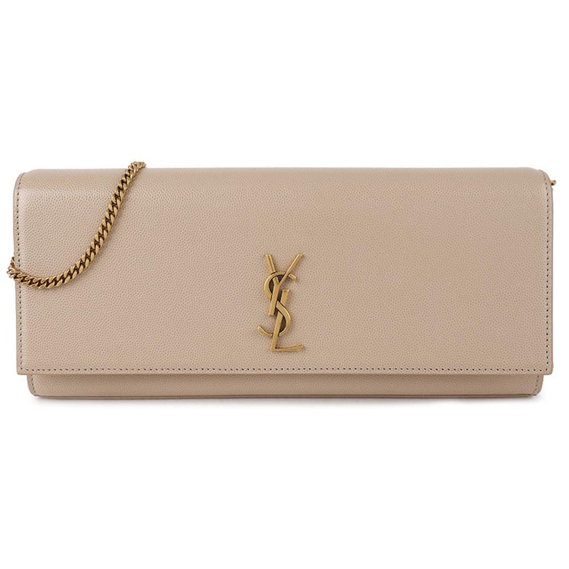 Saint Laurent Grain de Poudre Leather Kate Clutch Bag 851921 AAGBE 2721