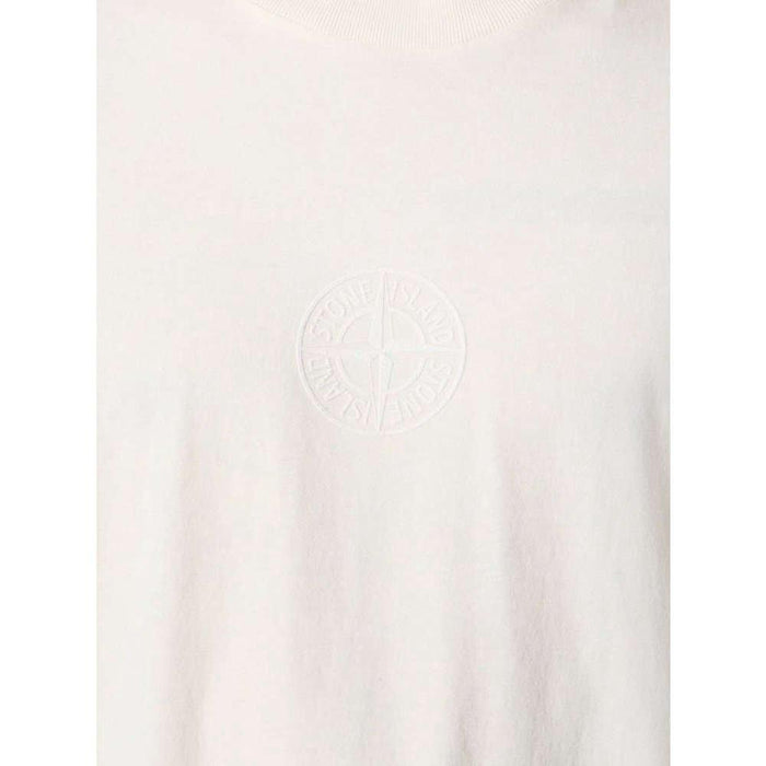 STONE ISLAND Ivory Woven Logo Patch Short Sleeve T-Shirt