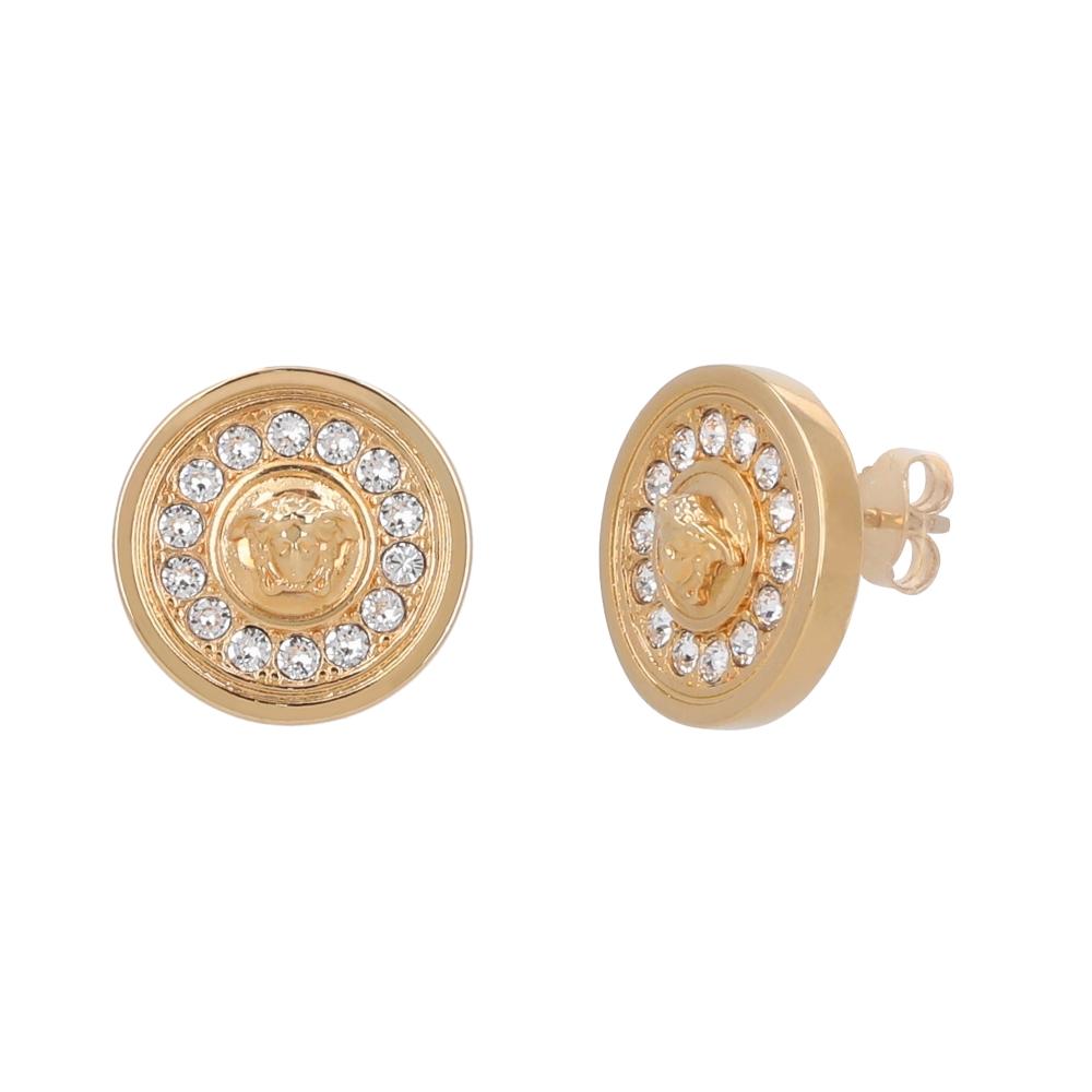 Versace Medusa Crystal Stud Earrings for Women 1026119 1A00621 4JTZ0