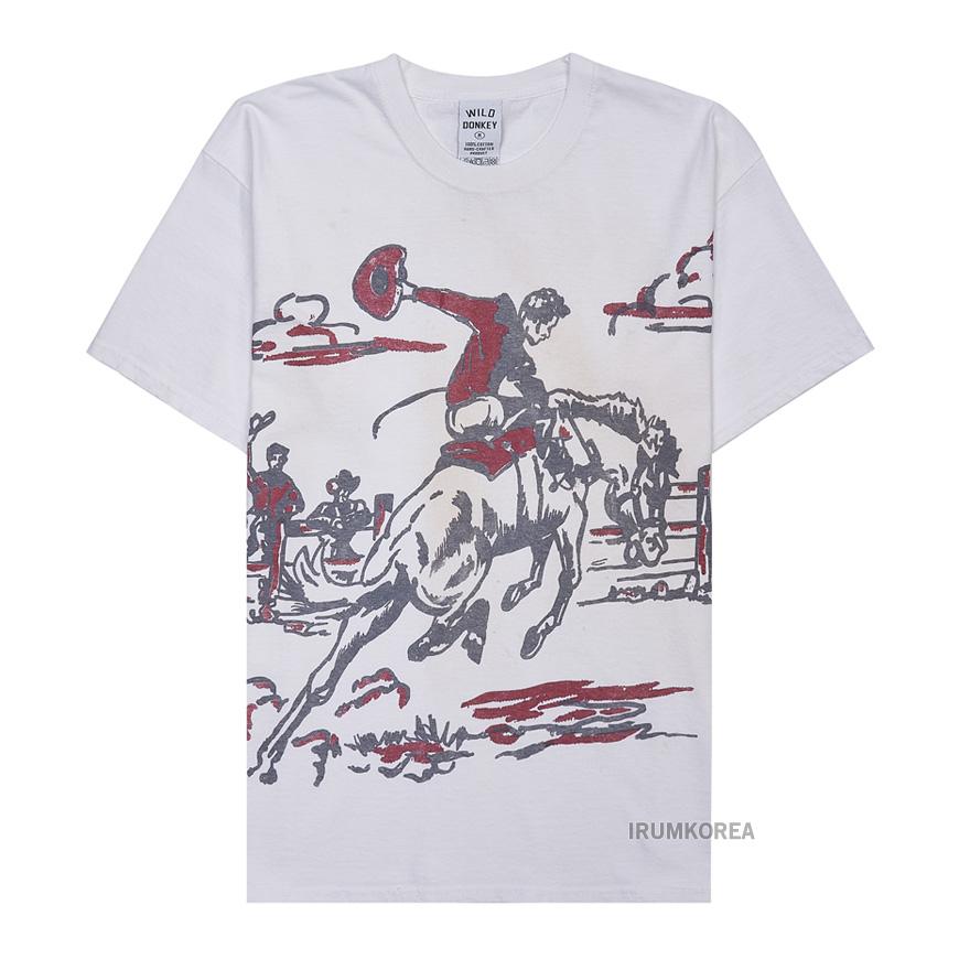 Wild Donkey Unisex Cowboy Graphic T-Shirt Dirty White