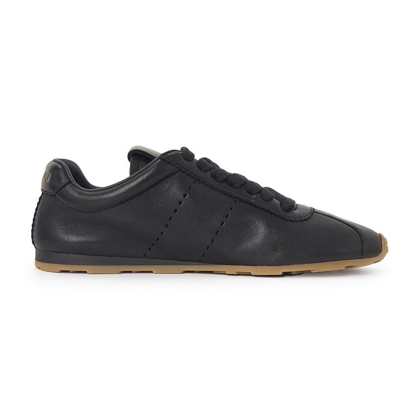 Miu Miu Plume Leather Low-Top Sneakers Unisex 5E114E 038 F0002