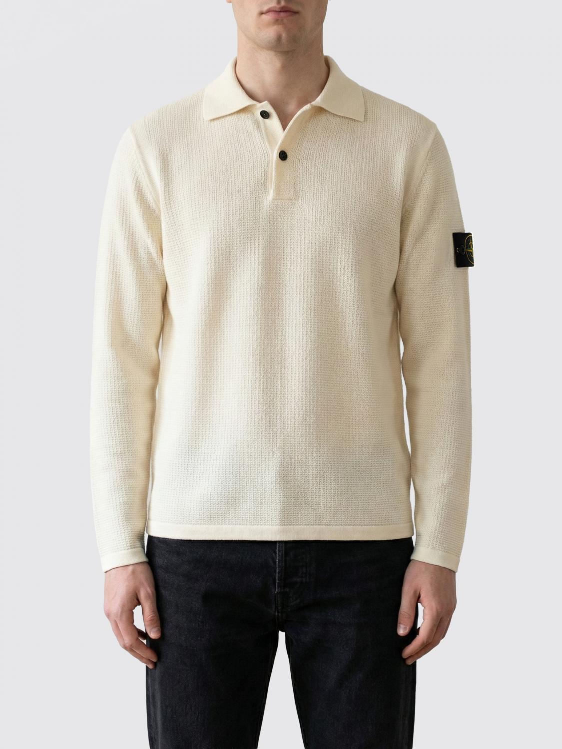 STONE ISLAND Navy Knit Short Sleeve Polo Shirt