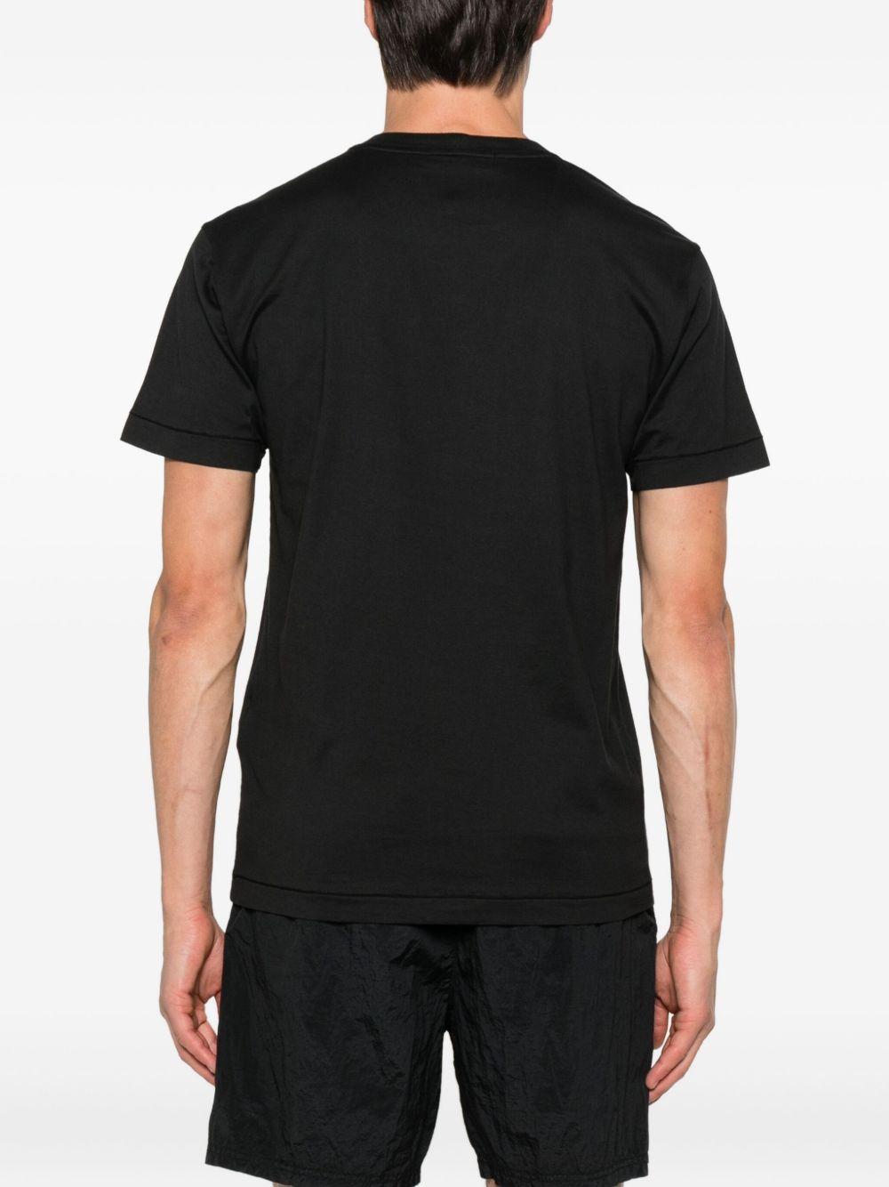 STONE ISLAND Black Cotton Short Sleeve T-Shirt