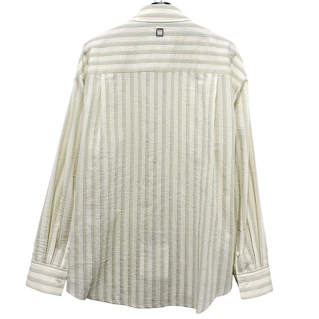 WOOYOUNGMI Logo Cotton Stripe Long Sleeve Shirt W261SH06 826M