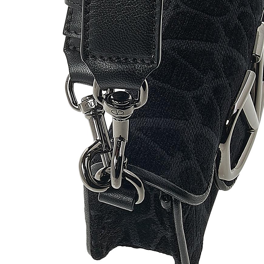 VALENTINO Garavani Toile Iconography Shoulder Bag Black Unisex Crossbody