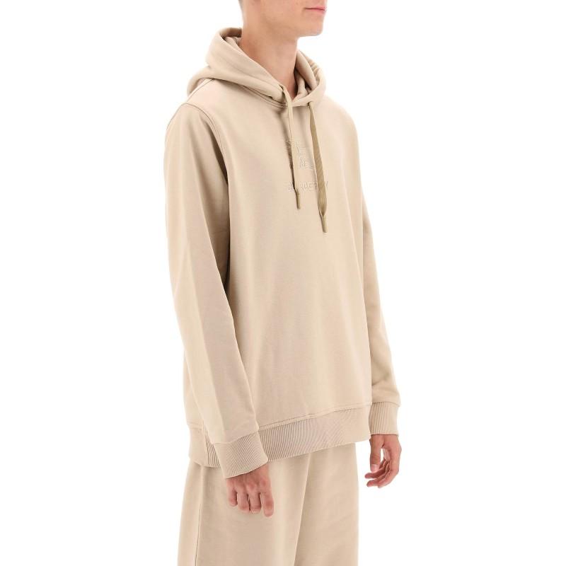 BURBERRY Beige EKD Embroidered Logo Hoodie Unisex