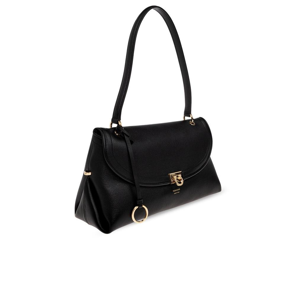Ferragamo Gancini Leather Shoulder Bag