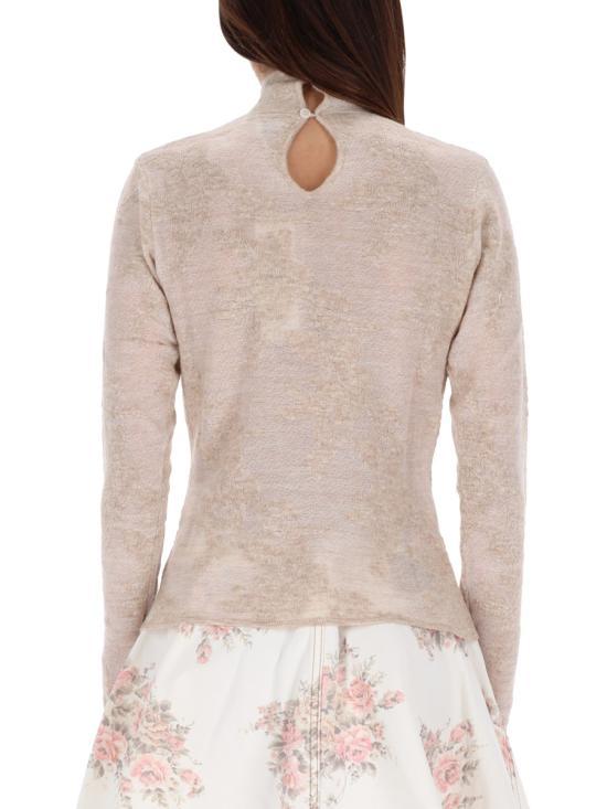 GANNI Turtleneck Sweater Women’s Knit Fall/Winter Black K2641934 BEIGE DOM