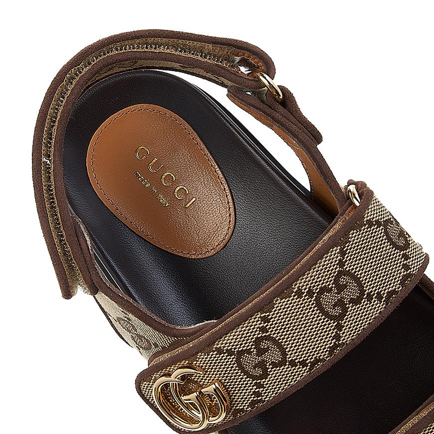 GUCCI Double G Canvas Sandals for Women 771575 G1730 9755