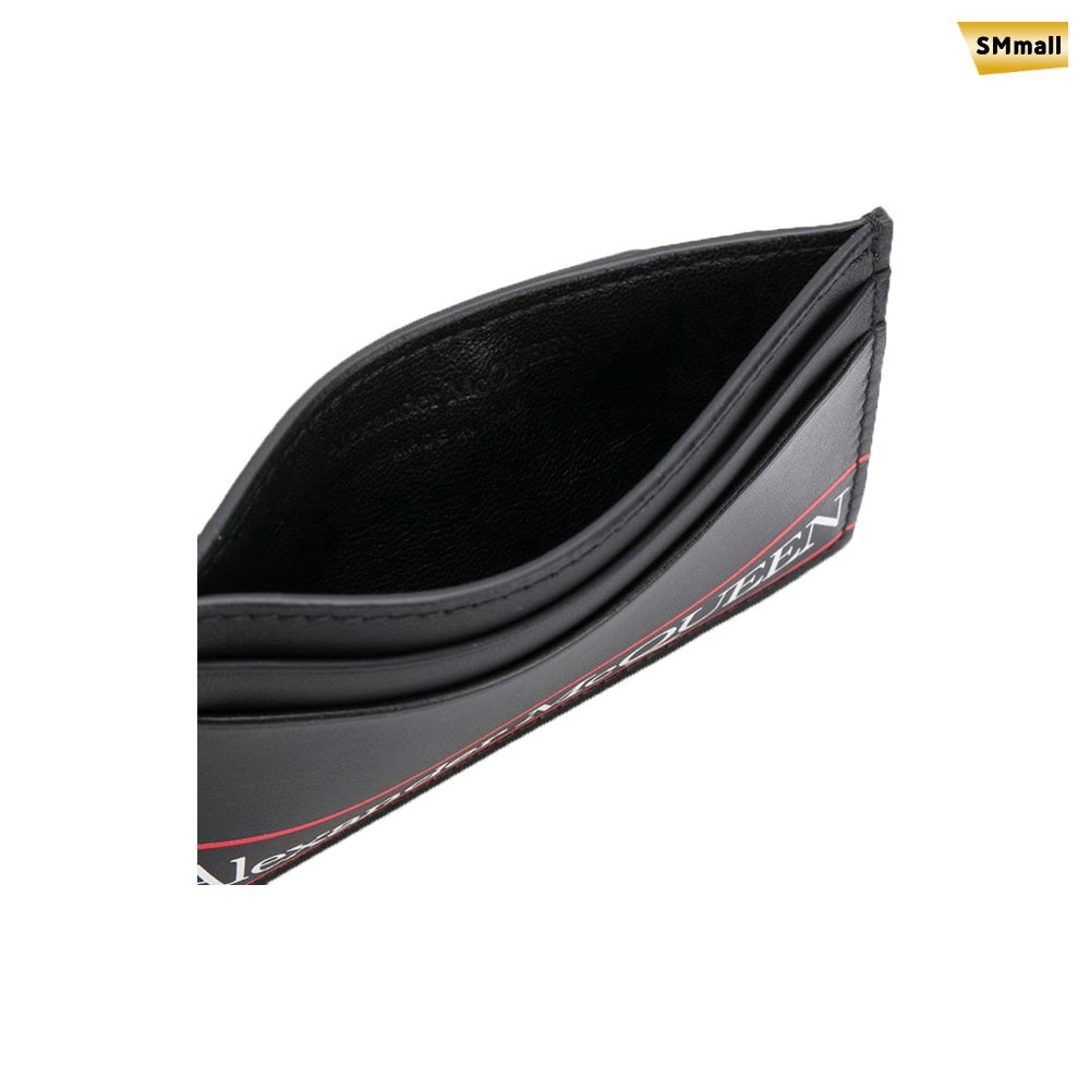 Alexander Mcqueen Logo Leather Card Holder Black