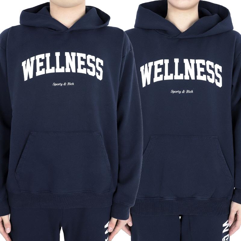 SPORTY&RICH Navy Ivy Wellness Hoodie Sweatshirt Unisex