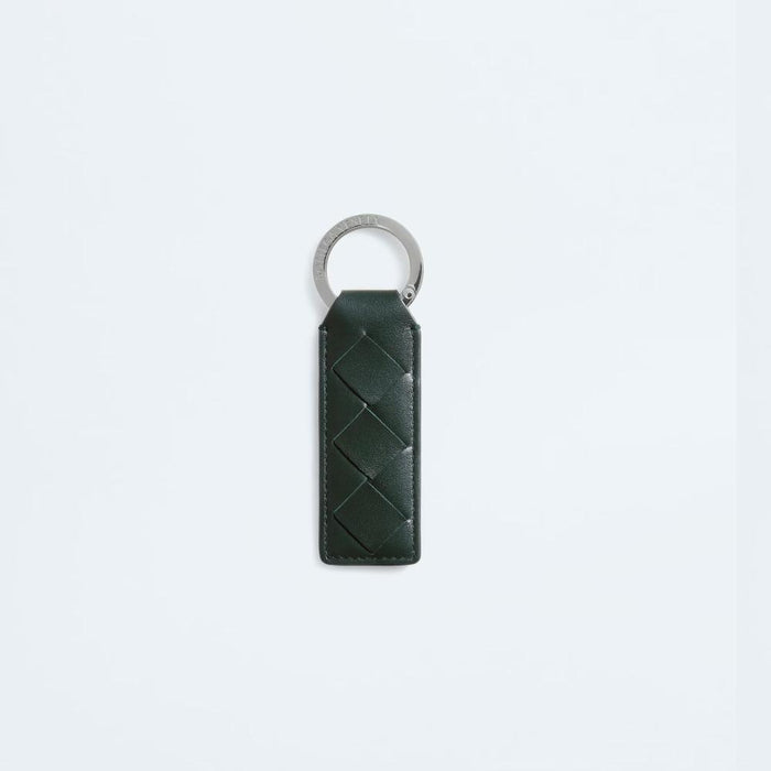 Bottega Veneta Intrecciato Alpigreen Leather Tab Key Ring