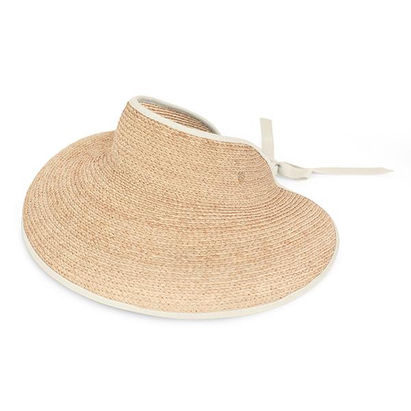 HELEN KAMINSKI Natural Sand Raffia Visor Women’s Sun Cap HAT50315 NTS