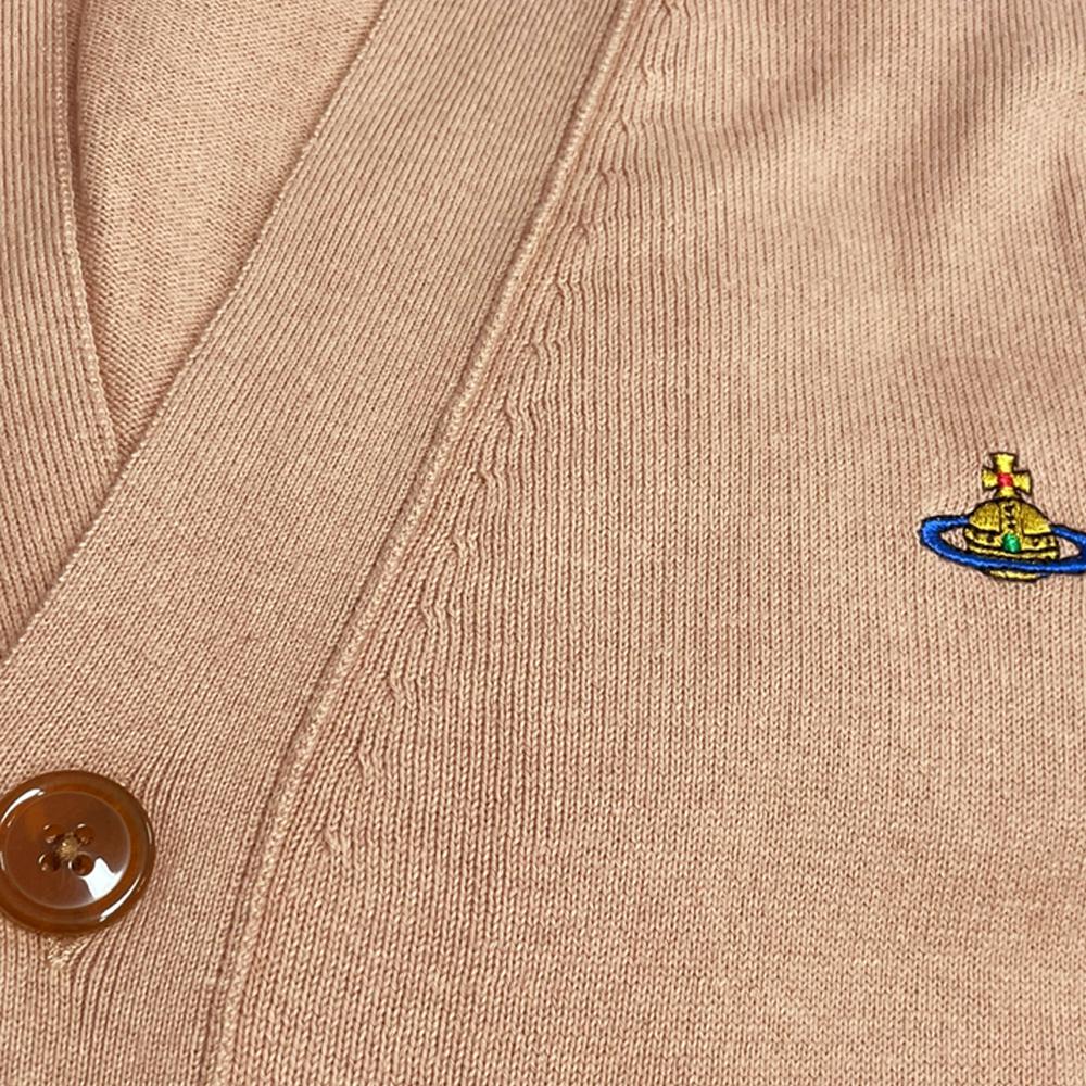 Vivienne Westwood ORB Logo V-Neck Cardigan Navy Wool Men