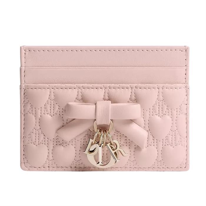 DIOR Lady Dior Freesia Card Holder Wallet