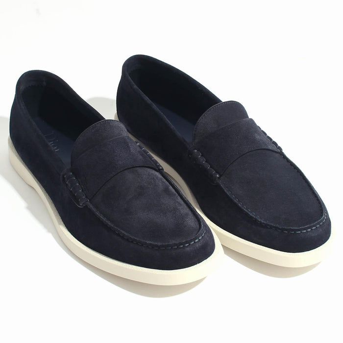 DIOR MEN Suede Granville Loafers Deep Blue Loafers