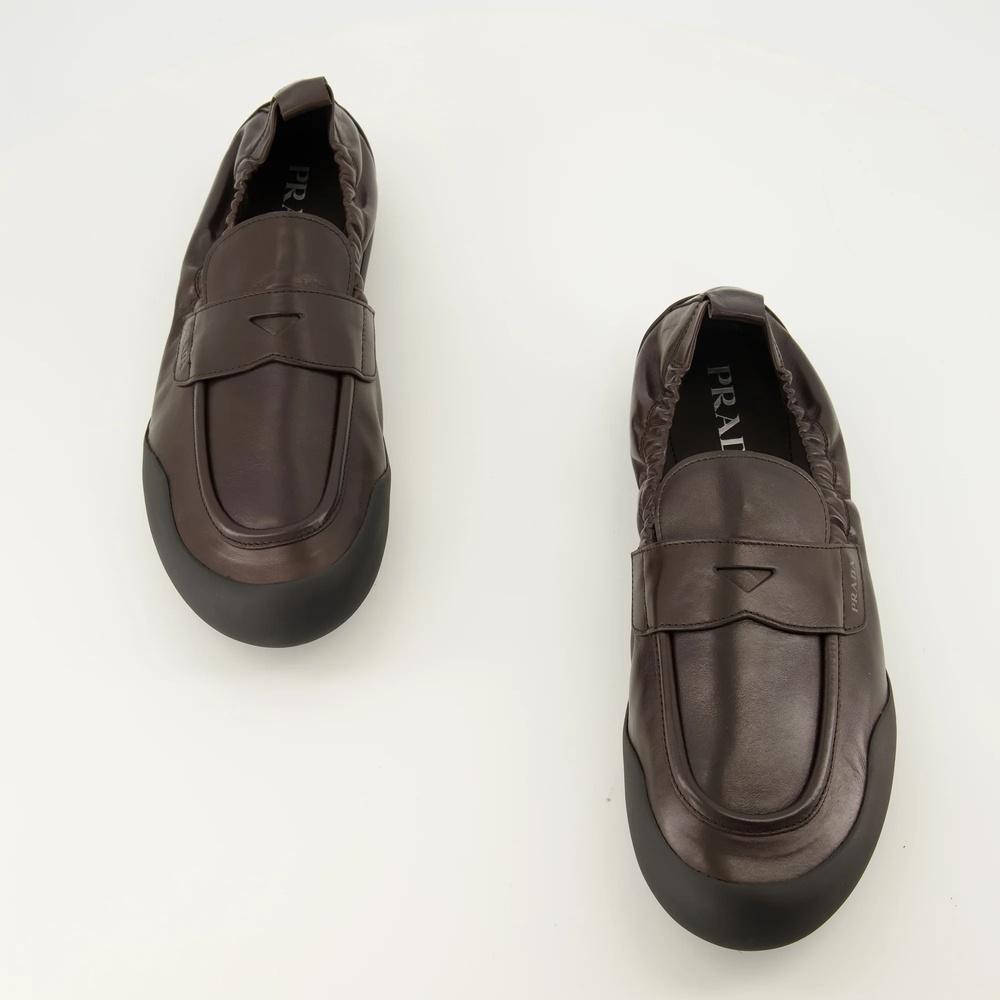 PRADA Black Leather Speedlock Men's Loafers
