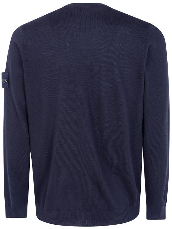 STONE ISLAND Black Lightweight RWS Pure Wool Crewneck Sweater