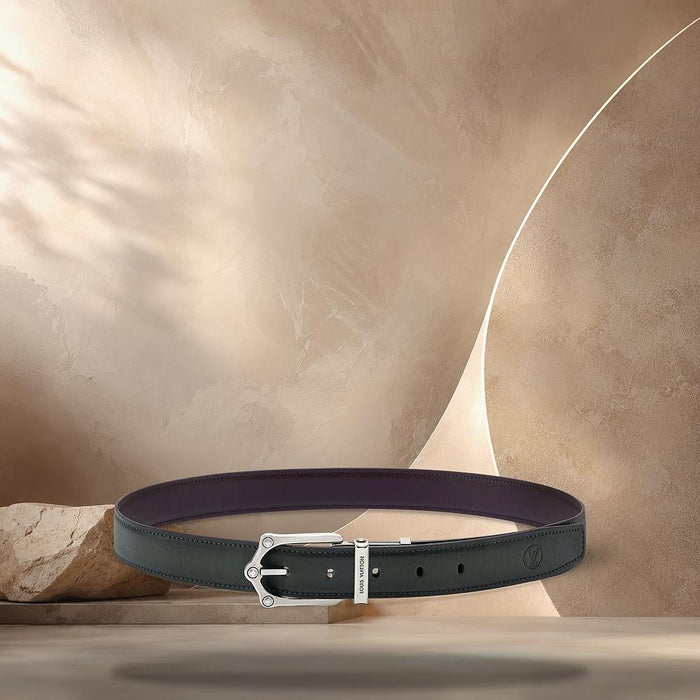 Louis Vuitton Patinated Frog Reversible Belt Green Brown 30mm M4646