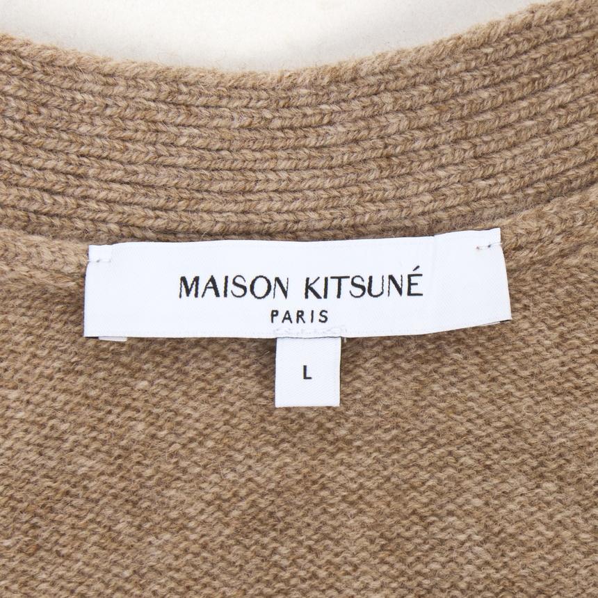 Maison Kitsune Fox Head Wool Knit Cardigan for Men