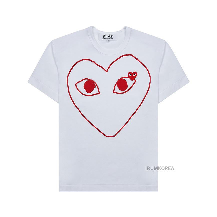 Comme des Garcons Unisex Heart Logo T-Shirt AX T100 051 WHITE