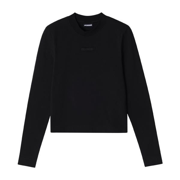 JACQUEMUS Long Sleeve Logo T-Shirt Black Women’s