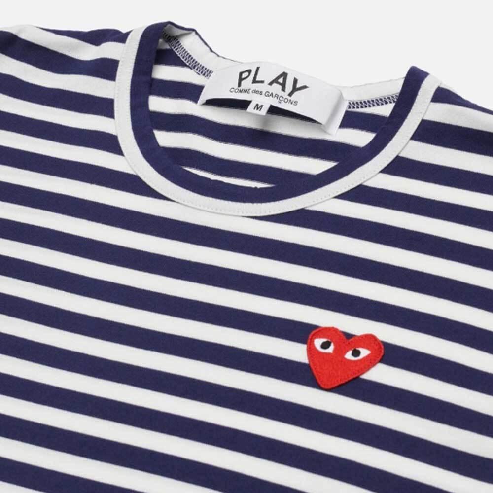 Comme des Garcons Stripe Long Sleeve T-Shirt Red Heart Unisex