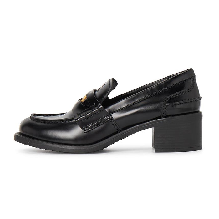 Miu Miu Brushed Leather Women’s Loafers Black