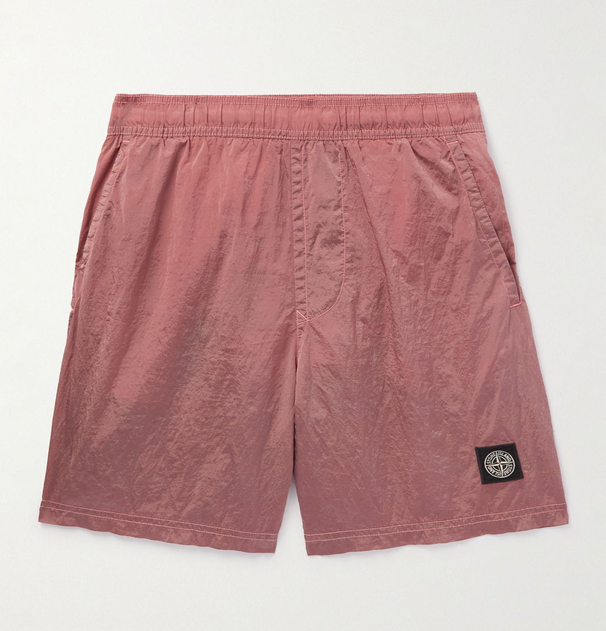 STONE ISLAND Men's Garment-Dyed Logo Shell Swim Shorts 1015B0943