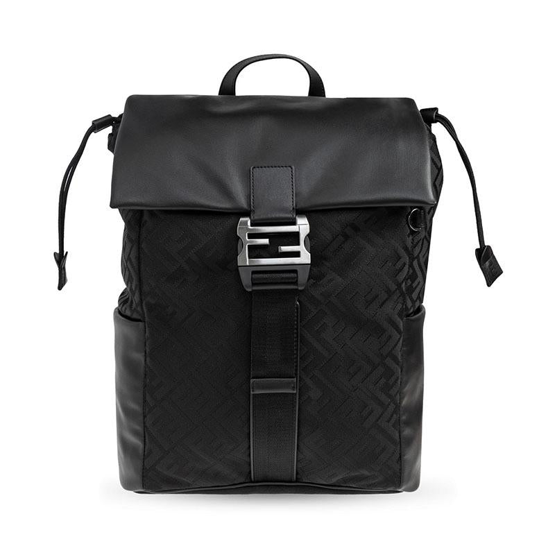 FENDI Flux Backpack Black Leather Men’s Backpack