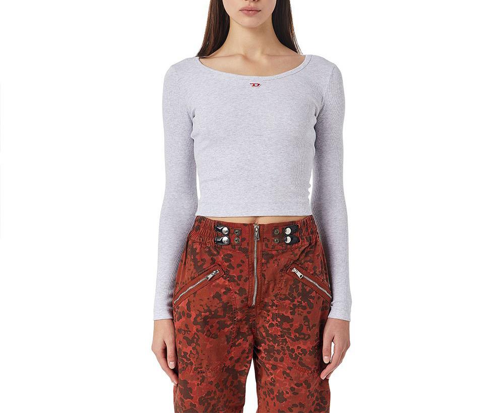 DIESEL Women's Long Sleeve Gray T-Shirt A051060JEAI 9CI A05106 0JEAI 9CI