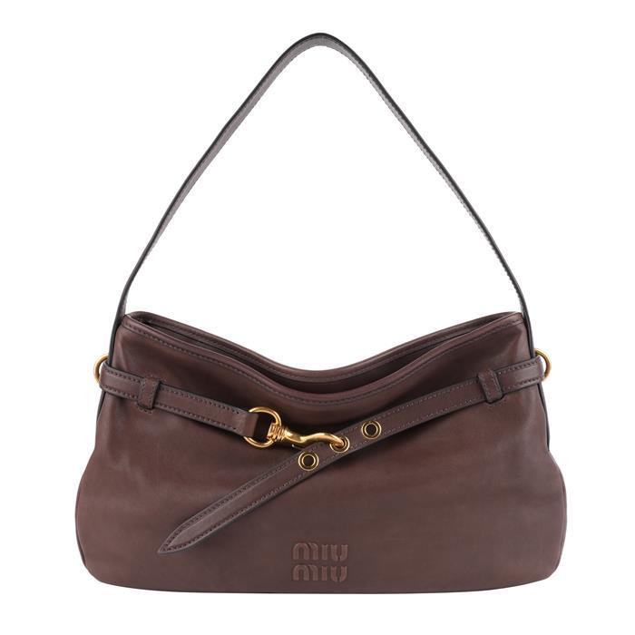 Miu Miu Avantgarde Nappa Leather Medium Tote Bag Navy