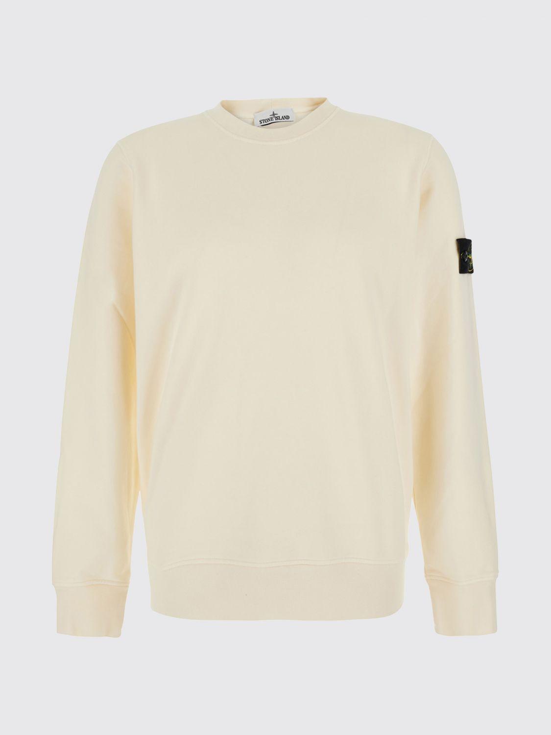 STONE ISLAND Black Cotton Logo Sweatshirt