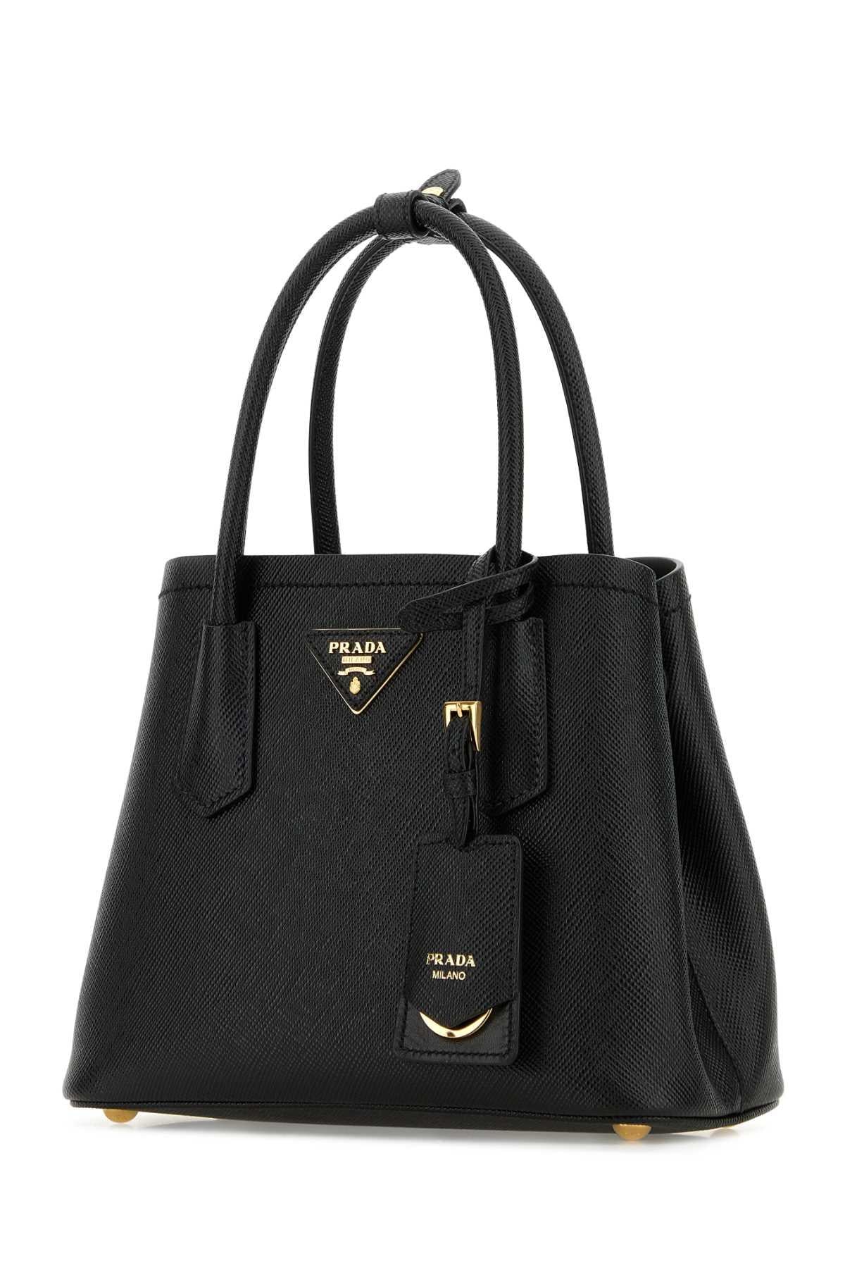 PRADA Black Leather Tote Bag