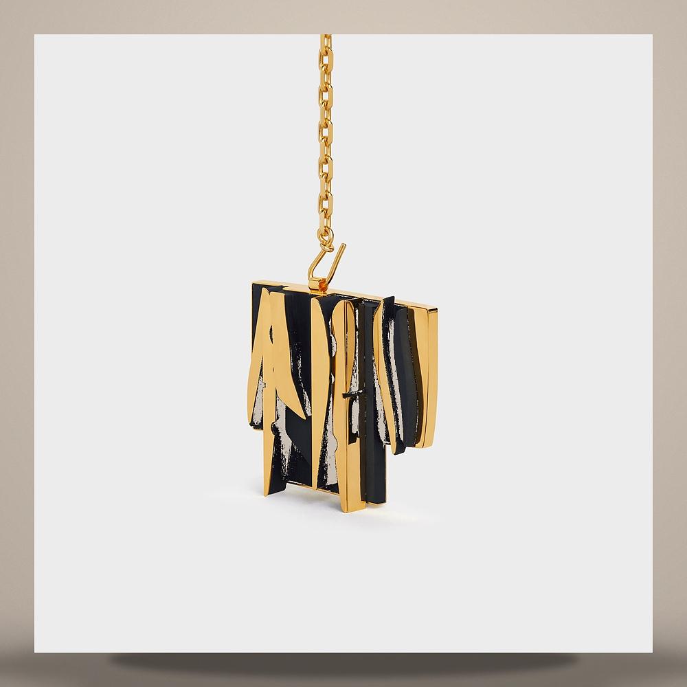 CELINE Alphabet Charm C Letter Lambskin Gold-Finish Brass Keyring B10EO4V22 GGB1